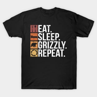 Eat. Sleep. Grizzly. Repeat. - Grizzly Bear T-Shirt